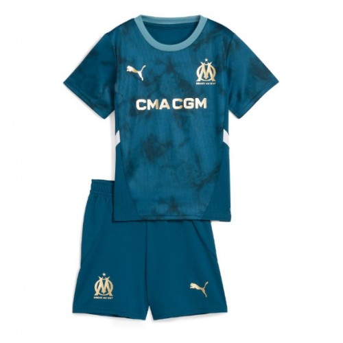 Dětský fotbalový dres Olympique de Marseille 2024-25 Venkovní Krátký Rukáv (+ trenýrky)